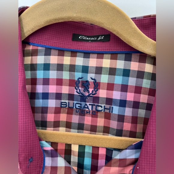 BUGATCHI Mens Classic Fit Long Sleeve Button-down multi-colored check - Picture 3 of 3